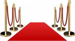 stanchions and red carpet